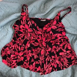 Avenue floral triple tier swim top